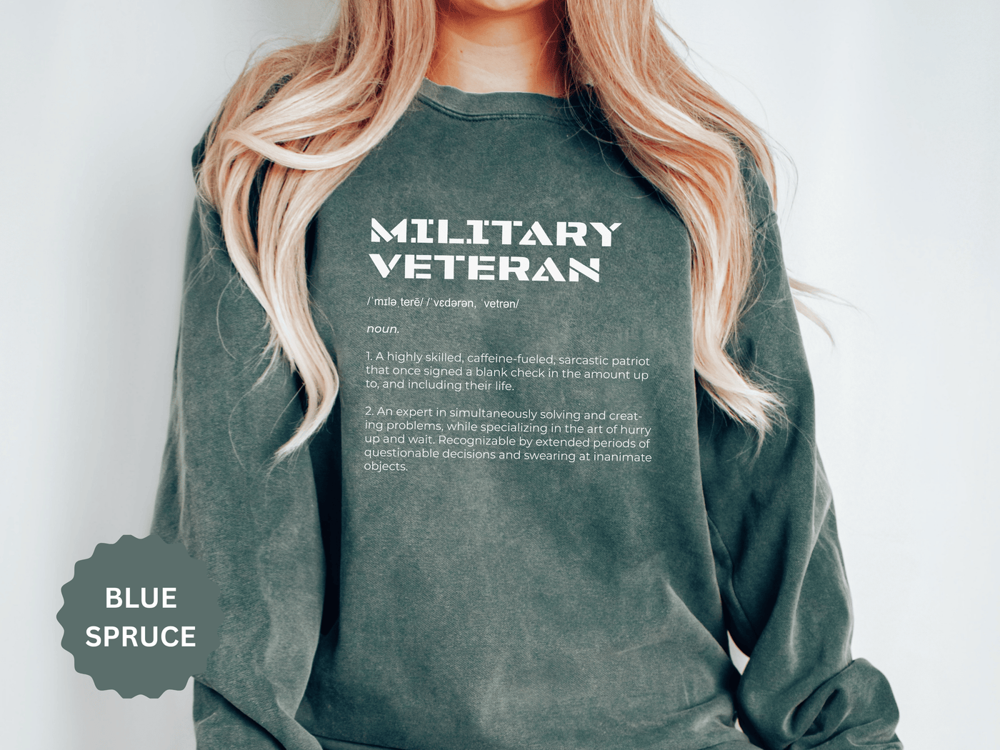 Military Veteran Definition Sweatshirt, Funny Veteran Crewneck, Sarcastic Armed Forces Gift, Retirement Pullover for Proud Service Member