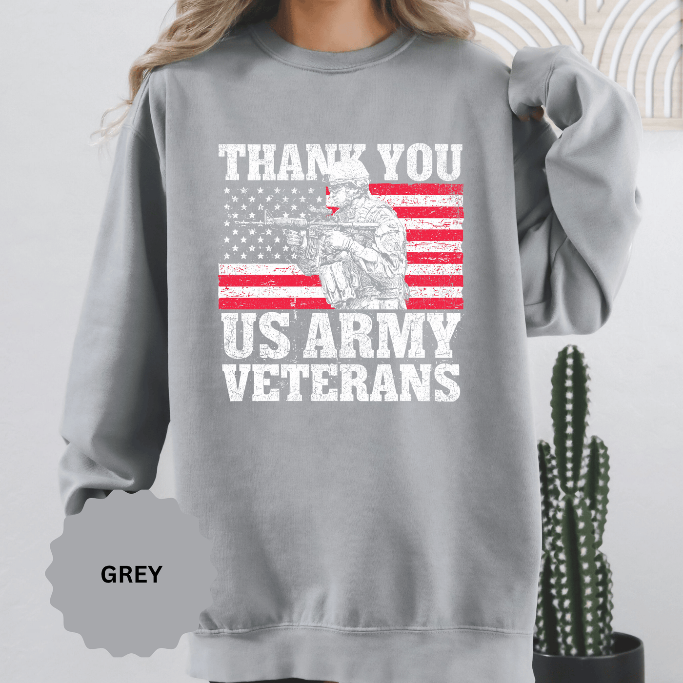 Thank You US Army Veterans Sweatshirt, Patriotic Soldier Crewneck, Military Appreciation Gift, American Flag Pullover for Veterans Day