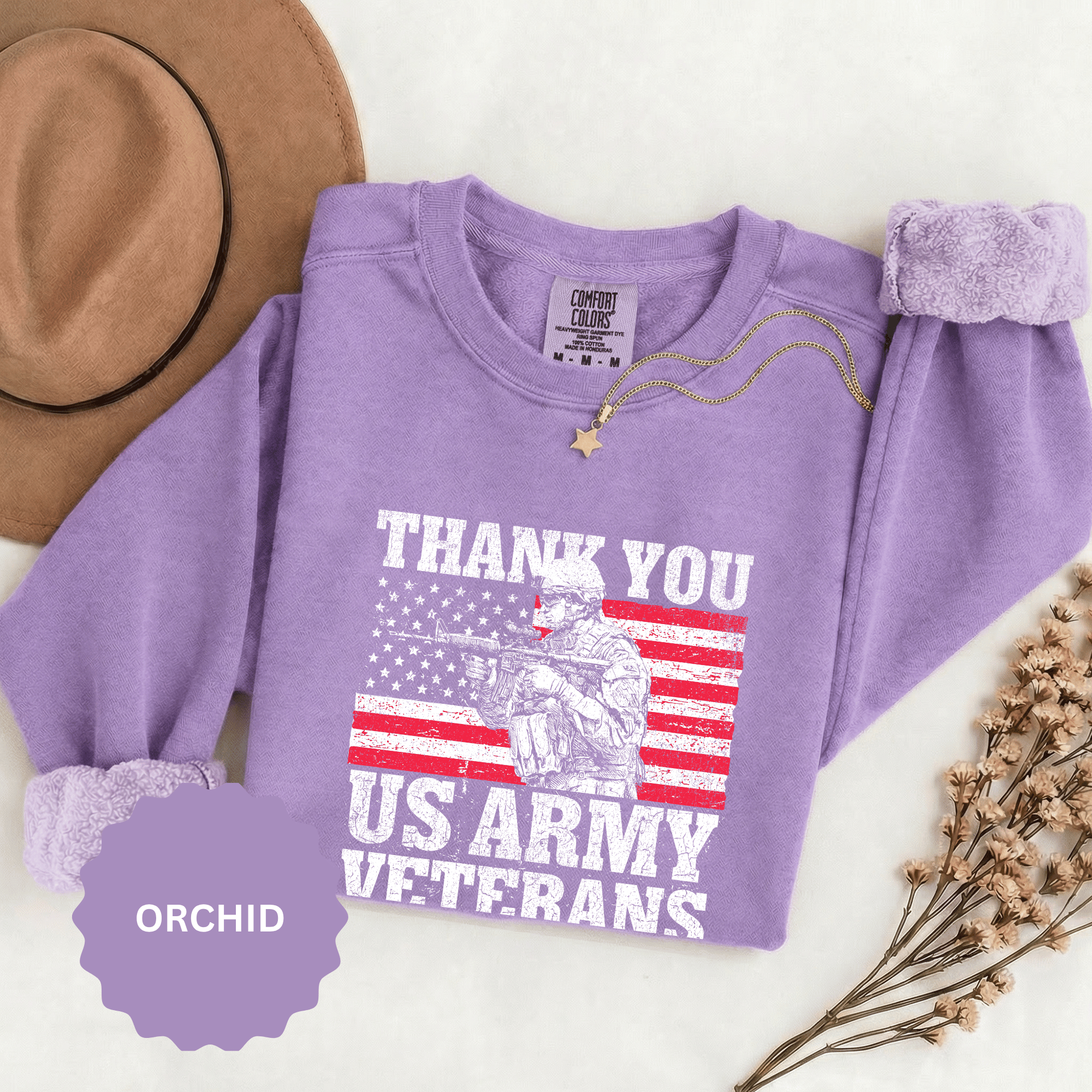 Thank You US Army Veterans Sweatshirt, Patriotic Soldier Crewneck, Military Appreciation Gift, American Flag Pullover for Veterans Day