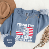 Thank You US Army Veterans Sweatshirt, Patriotic Soldier Crewneck, Military Appreciation Gift, American Flag Pullover for Veterans Day