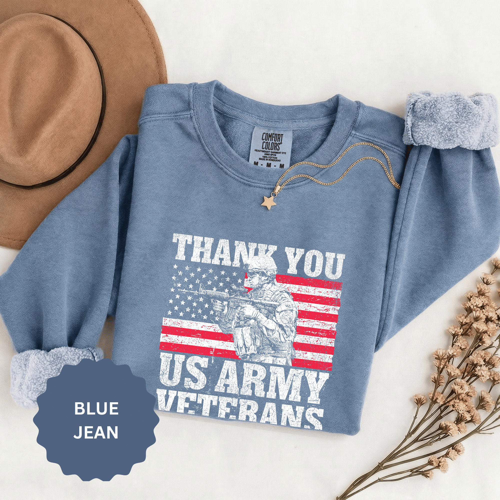 Thank You US Army Veterans Sweatshirt, Patriotic Soldier Crewneck, Military Appreciation Gift, American Flag Pullover for Veterans Day