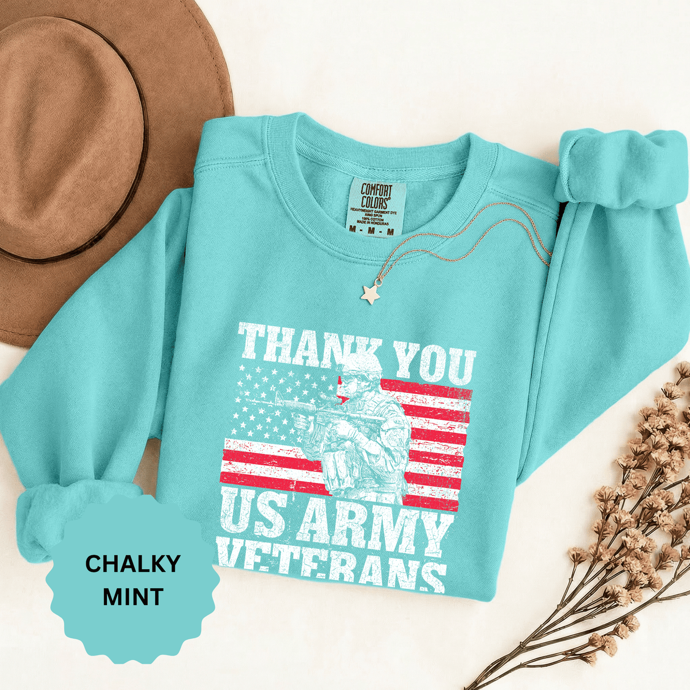 Thank You US Army Veterans Sweatshirt, Patriotic Soldier Crewneck, Military Appreciation Gift, American Flag Pullover for Veterans Day