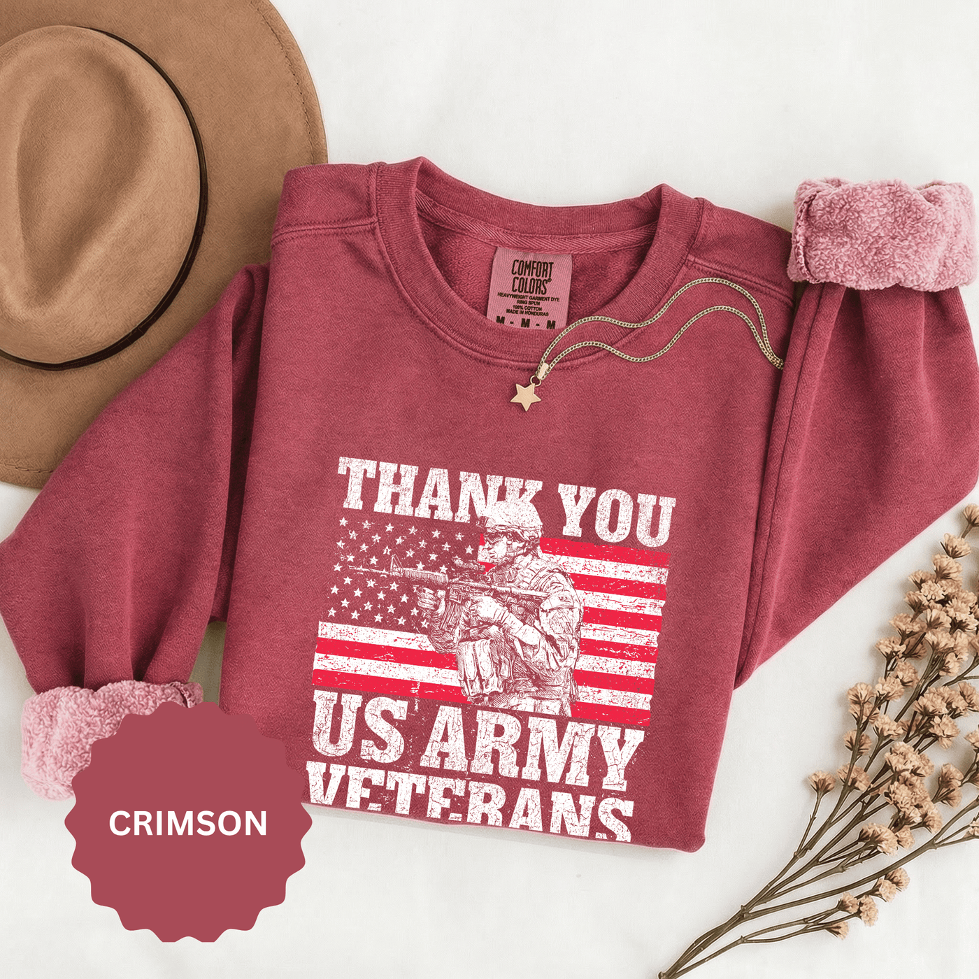 Thank You US Army Veterans Sweatshirt, Patriotic Soldier Crewneck, Military Appreciation Gift, American Flag Pullover for Veterans Day