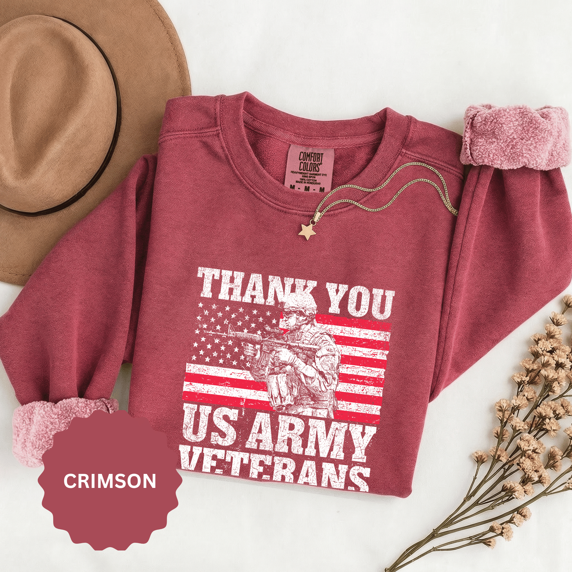 Thank You US Army Veterans Sweatshirt, Patriotic Soldier Crewneck, Military Appreciation Gift, American Flag Pullover for Veterans Day