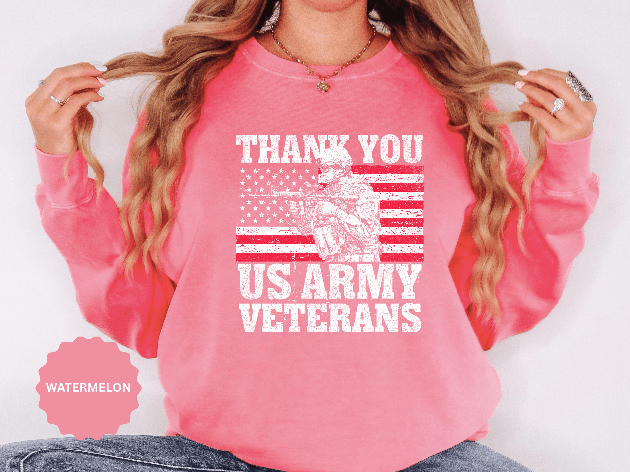 Thank You US Army Veterans Sweatshirt, Patriotic Soldier Crewneck, Military Appreciation Gift, American Flag Pullover for Veterans Day
