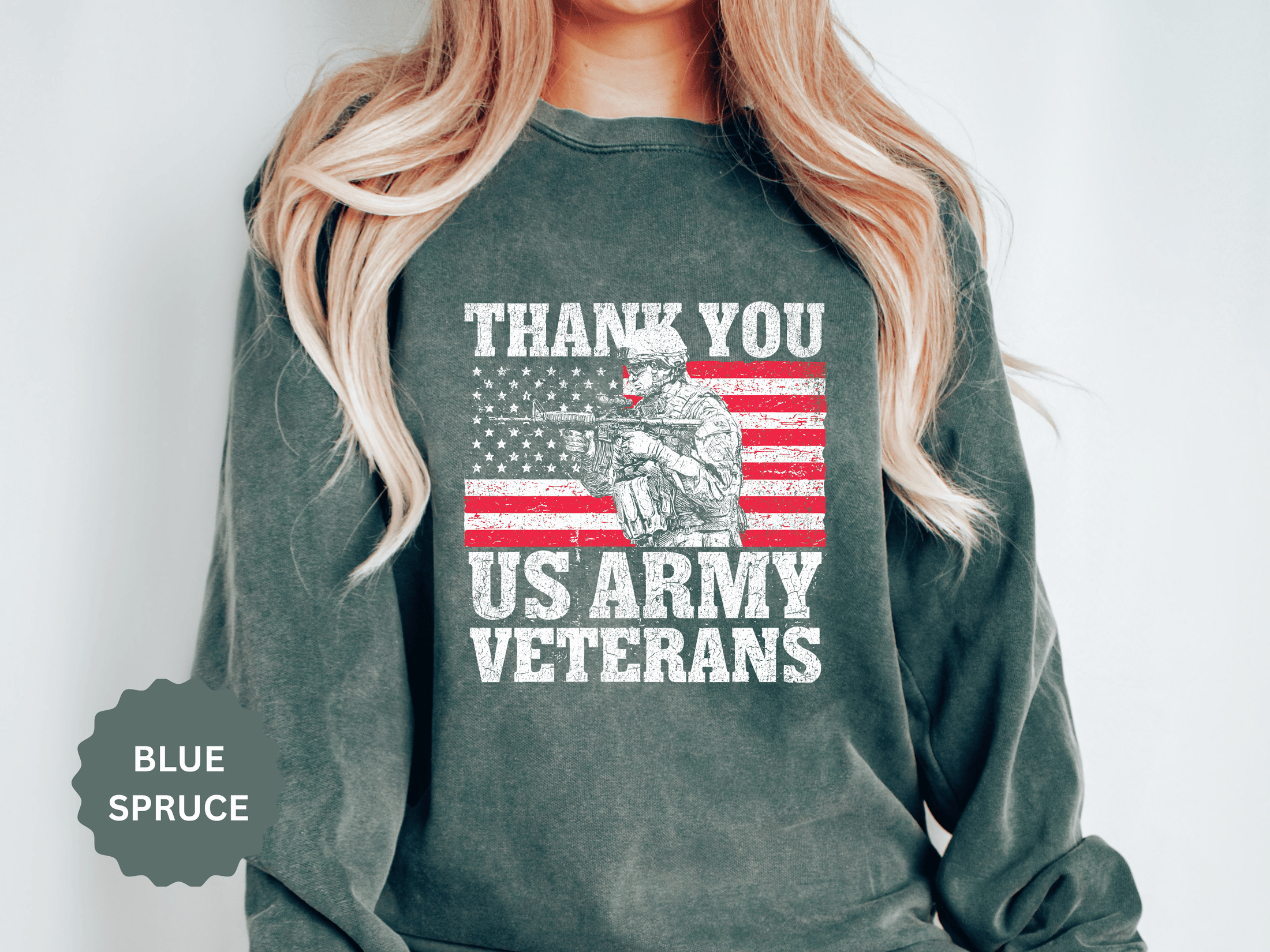 Thank You US Army Veterans Sweatshirt, Patriotic Soldier Crewneck, Military Appreciation Gift, American Flag Pullover for Veterans Day