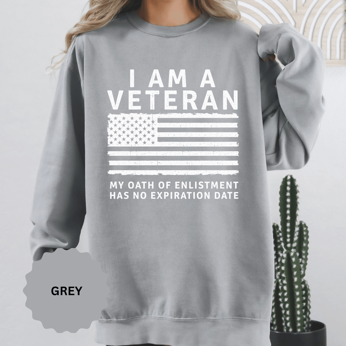 I Am a Veteran Sweatshirt, My Oath Has No Expiration Date Crewneck, Patriotic Military Gift, Veterans Day Pullover for Retired Soldier