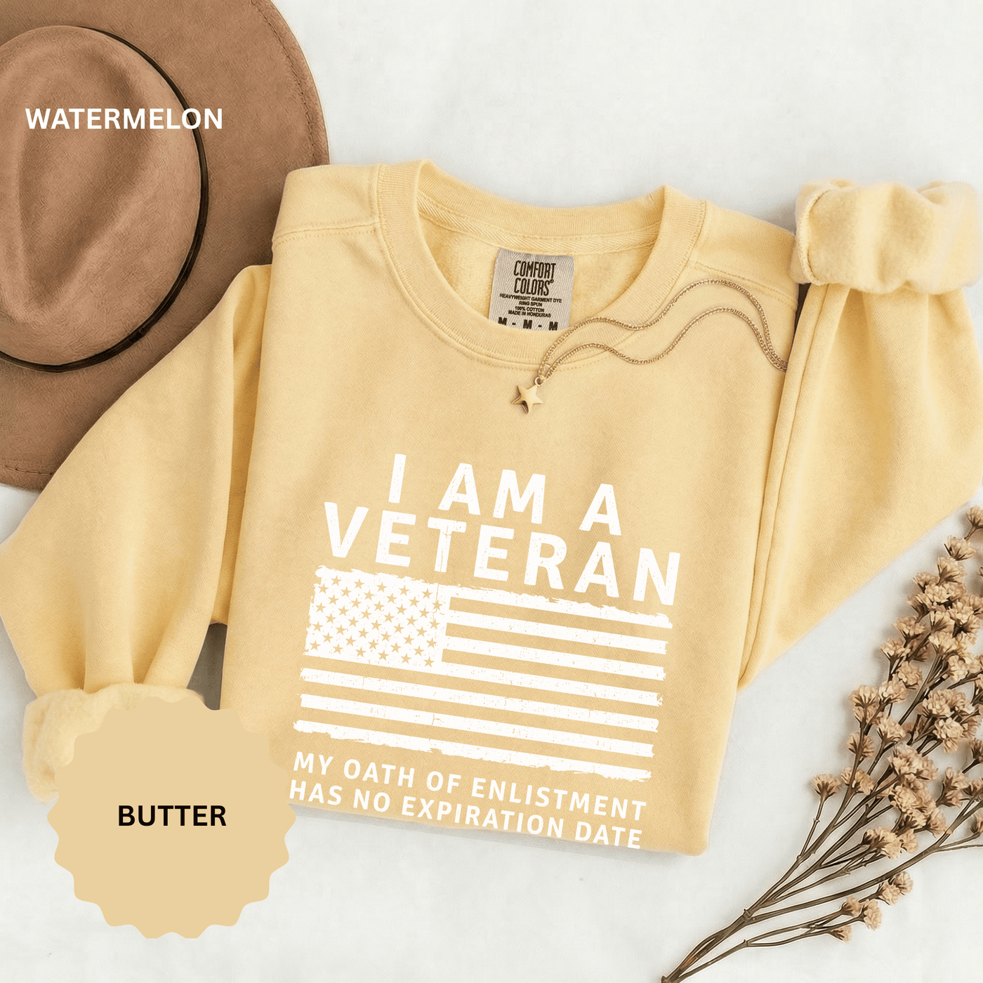 I Am a Veteran Sweatshirt, My Oath Has No Expiration Date Crewneck, Patriotic Military Gift, Veterans Day Pullover for Retired Soldier