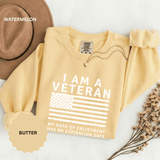 I Am a Veteran Sweatshirt, My Oath Has No Expiration Date Crewneck, Patriotic Military Gift, Veterans Day Pullover for Retired Soldier