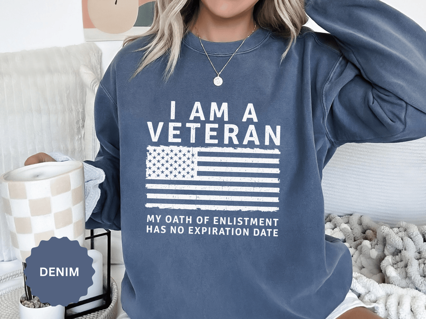 I Am a Veteran Sweatshirt, My Oath Has No Expiration Date Crewneck, Patriotic Military Gift, Veterans Day Pullover for Retired Soldier