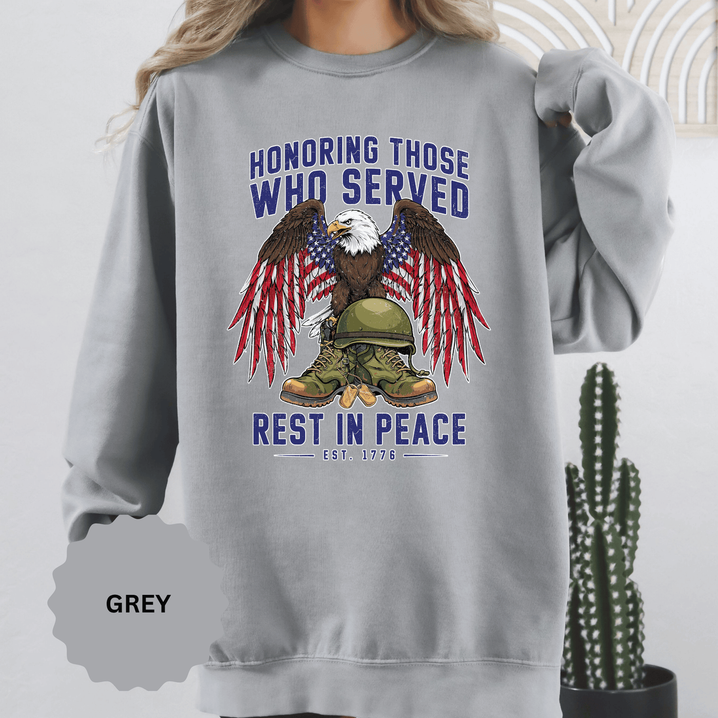 Honoring Those Who Served Sweatshirt, Military Memorial Crewneck, Fallen Soldier Tribute, Veteran Remembrance Gift, Patriotic Eagle Top