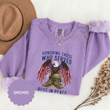 Honoring Those Who Served Sweatshirt, Military Memorial Crewneck, Fallen Soldier Tribute, Veteran Remembrance Gift, Patriotic Eagle Top