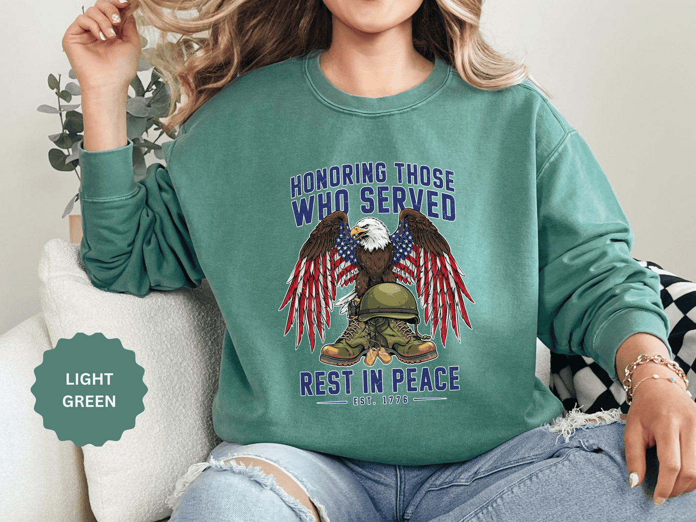 Honoring Those Who Served Sweatshirt, Military Memorial Crewneck, Fallen Soldier Tribute, Veteran Remembrance Gift, Patriotic Eagle Top