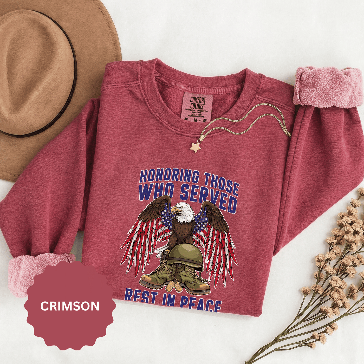 Honoring Those Who Served Sweatshirt, Military Memorial Crewneck, Fallen Soldier Tribute, Veteran Remembrance Gift, Patriotic Eagle Top