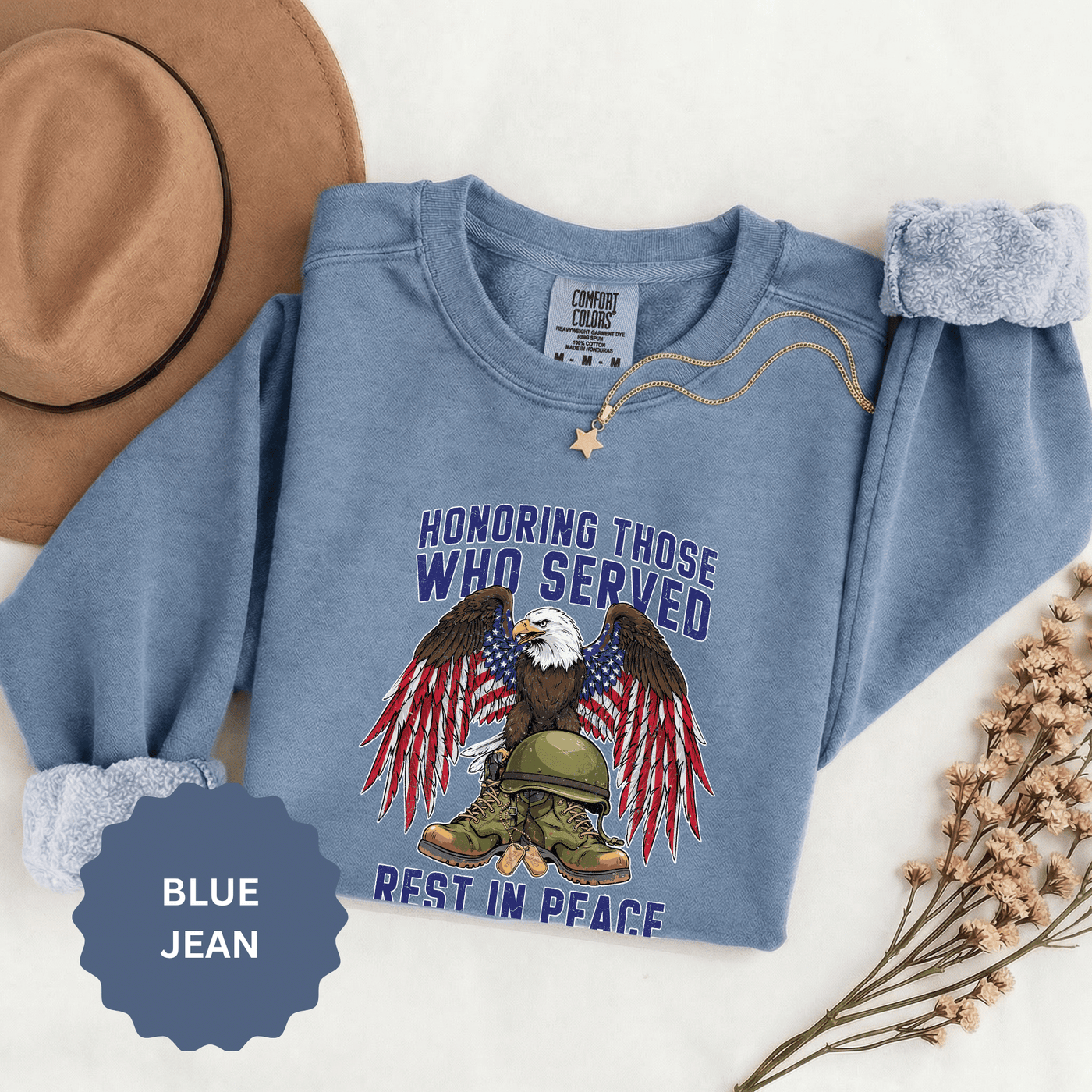 Honoring Those Who Served Sweatshirt, Military Memorial Crewneck, Fallen Soldier Tribute, Veteran Remembrance Gift, Patriotic Eagle Top