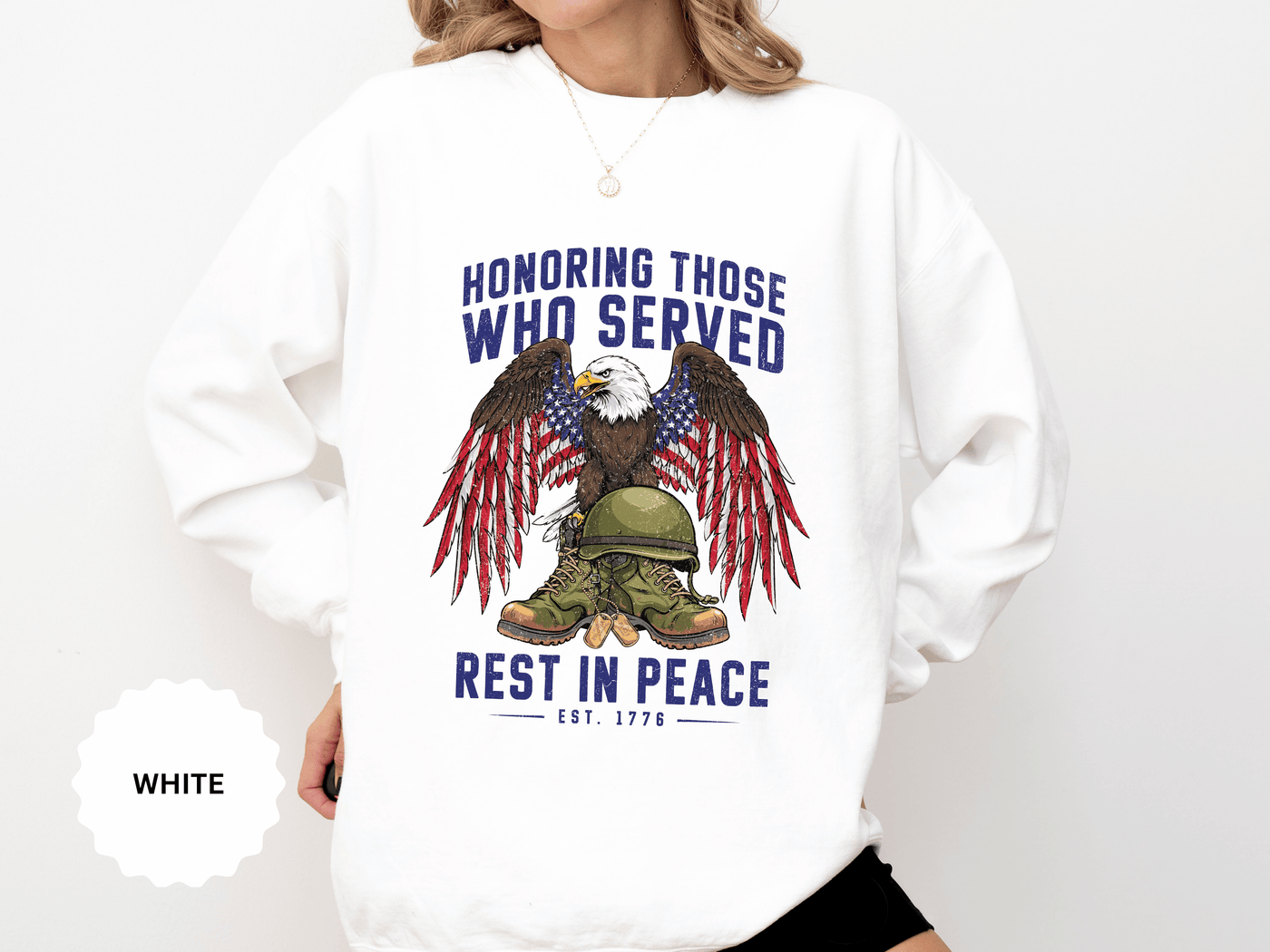 Honoring Those Who Served Sweatshirt, Military Memorial Crewneck, Fallen Soldier Tribute, Veteran Remembrance Gift, Patriotic Eagle Top