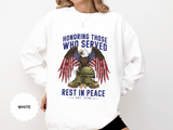 Honoring Those Who Served Sweatshirt, Military Memorial Crewneck, Fallen Soldier Tribute, Veteran Remembrance Gift, Patriotic Eagle Top