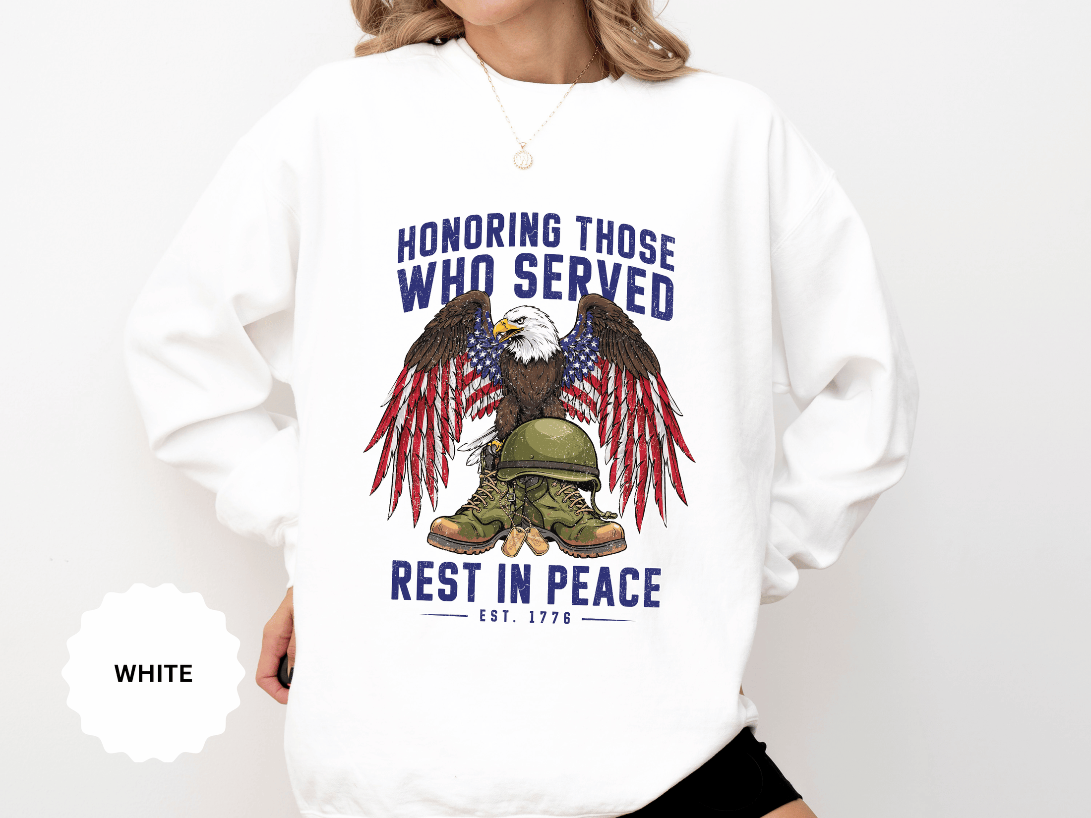 Honoring Those Who Served Sweatshirt, Military Memorial Crewneck, Fallen Soldier Tribute, Veteran Remembrance Gift, Patriotic Eagle Top