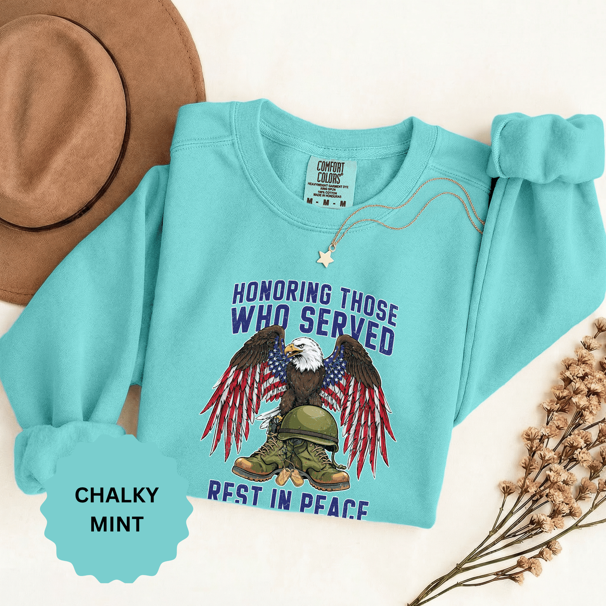 Honoring Those Who Served Sweatshirt, Military Memorial Crewneck, Fallen Soldier Tribute, Veteran Remembrance Gift, Patriotic Eagle Top