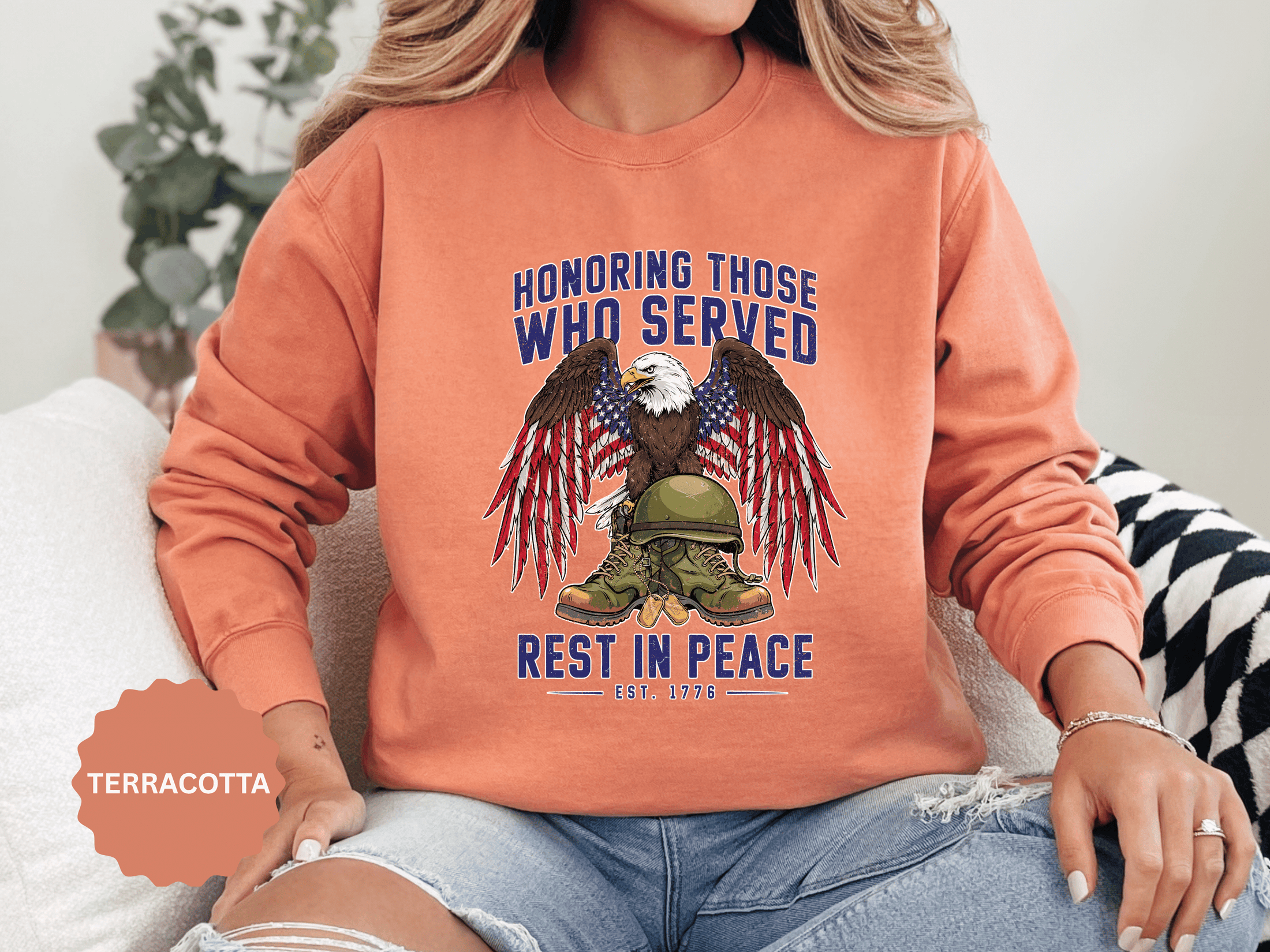 Honoring Those Who Served Sweatshirt, Military Memorial Crewneck, Fallen Soldier Tribute, Veteran Remembrance Gift, Patriotic Eagle Top