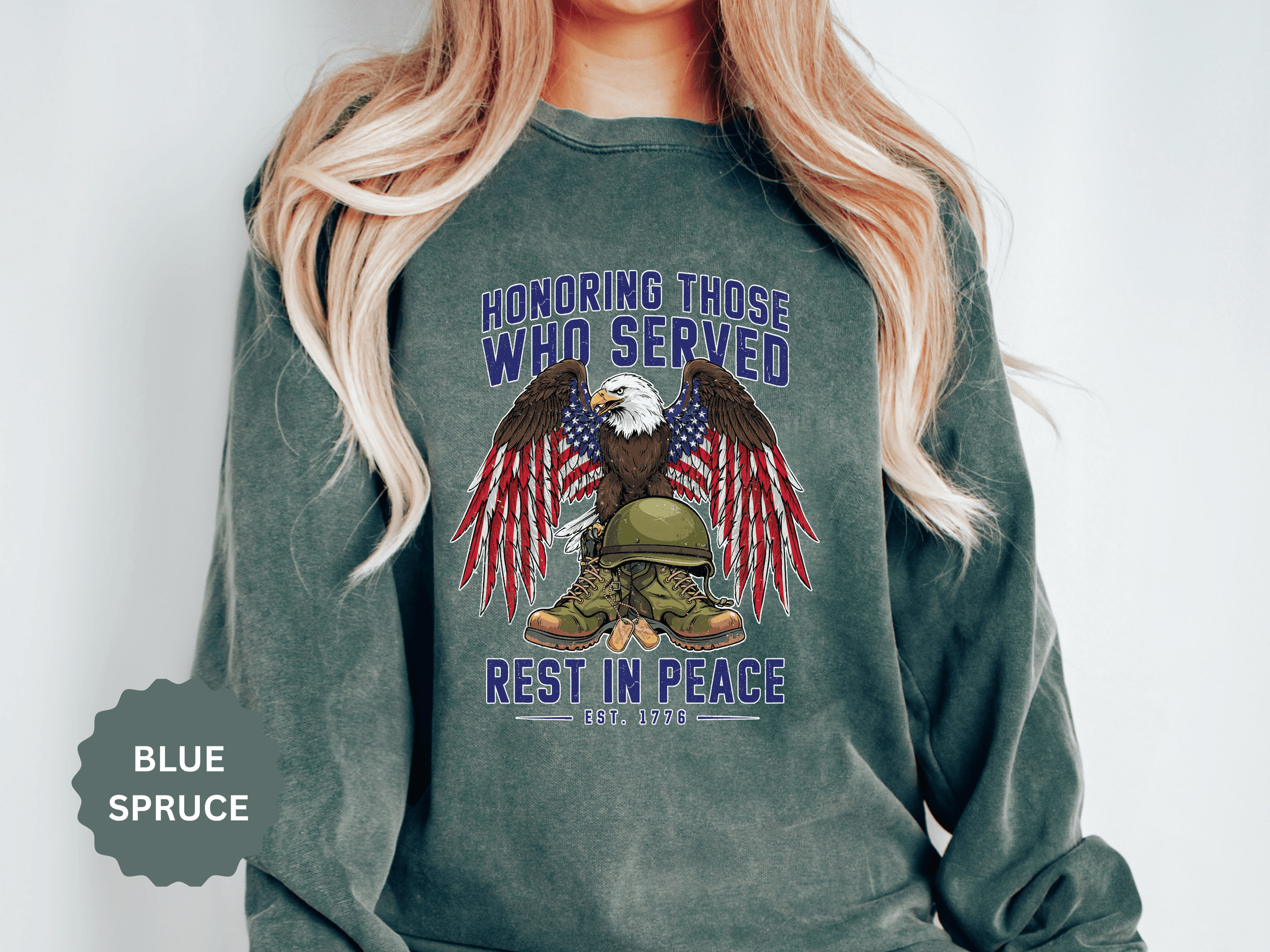 Honoring Those Who Served Sweatshirt, Military Memorial Crewneck, Fallen Soldier Tribute, Veteran Remembrance Gift, Patriotic Eagle Top