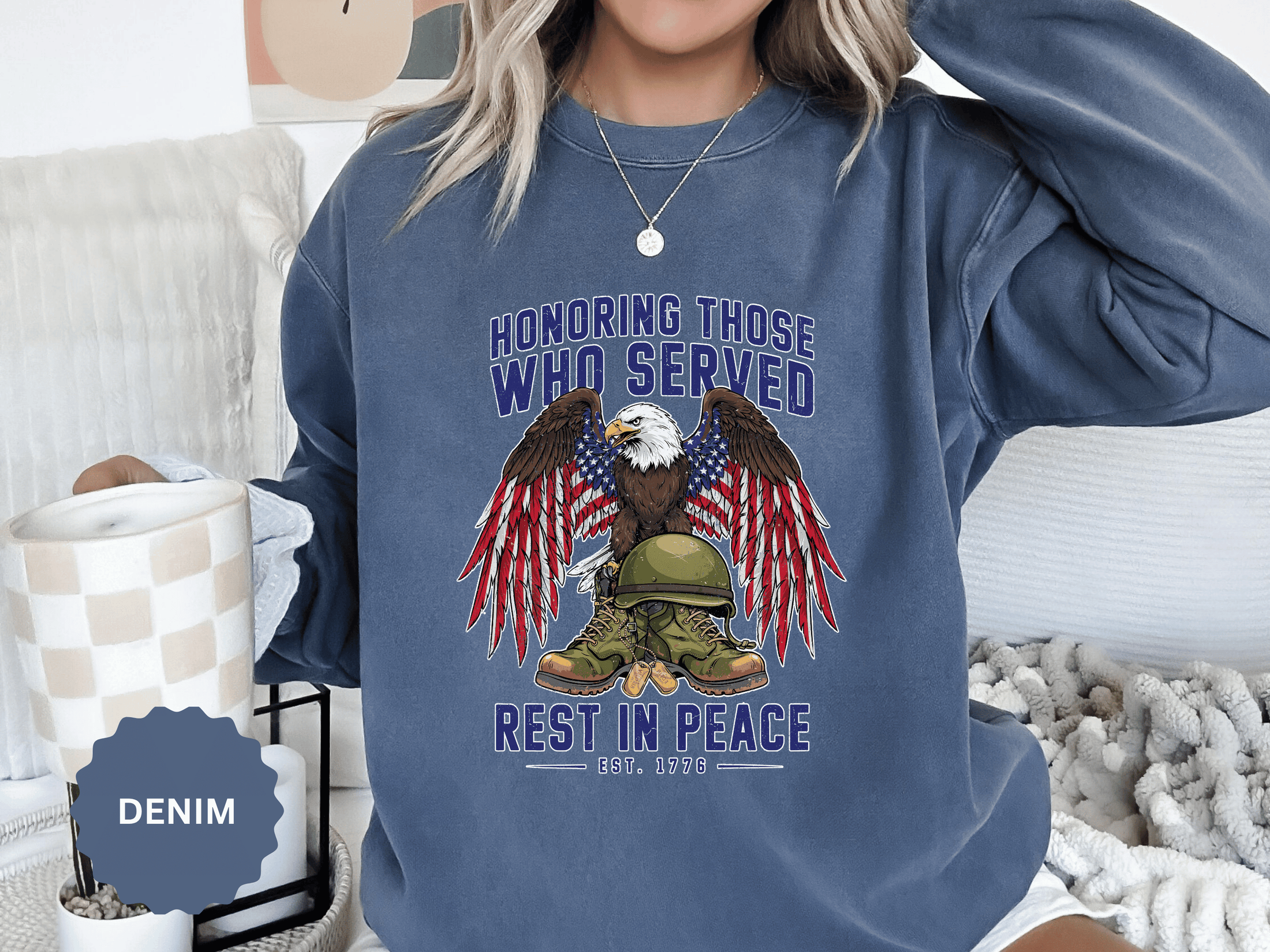 Honoring Those Who Served Sweatshirt, Military Memorial Crewneck, Fallen Soldier Tribute, Veteran Remembrance Gift, Patriotic Eagle Top
