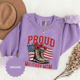 Proud Military Mom Sweatshirt, Patriotic Army Mom Pullover, Gift for Military Mother, Deployment Homecoming Crewneck, Flag Floral Top