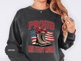 Proud Military Mom Sweatshirt, Patriotic Army Mom Pullover, Gift for Military Mother, Deployment Homecoming Crewneck, Flag Floral Top