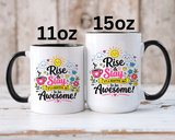Rise and Slay Motivational Mug, Positive Quote Coffee Cup, Inspirational Gift for Her, Coworker Encouragement, Morning Routine Drinkware