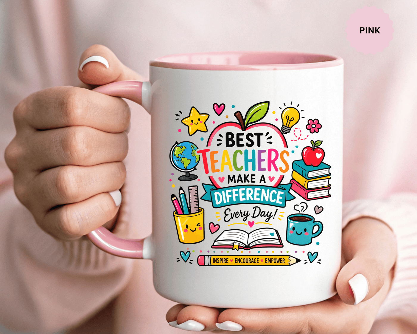 Best Teacher Appreciation Mug, Teachers Make a Difference Coffee Cup, Thank You Gift for Educator, End of Year or Christmas Keepsake
