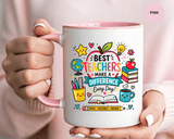 Best Teacher Appreciation Mug, Teachers Make a Difference Coffee Cup, Thank You Gift for Educator, End of Year or Christmas Keepsake