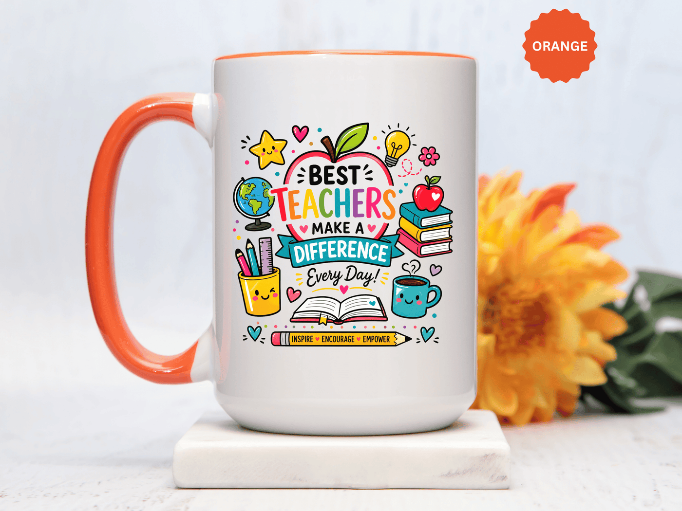 Best Teacher Appreciation Mug, Teachers Make a Difference Coffee Cup, Thank You Gift for Educator, End of Year or Christmas Keepsake