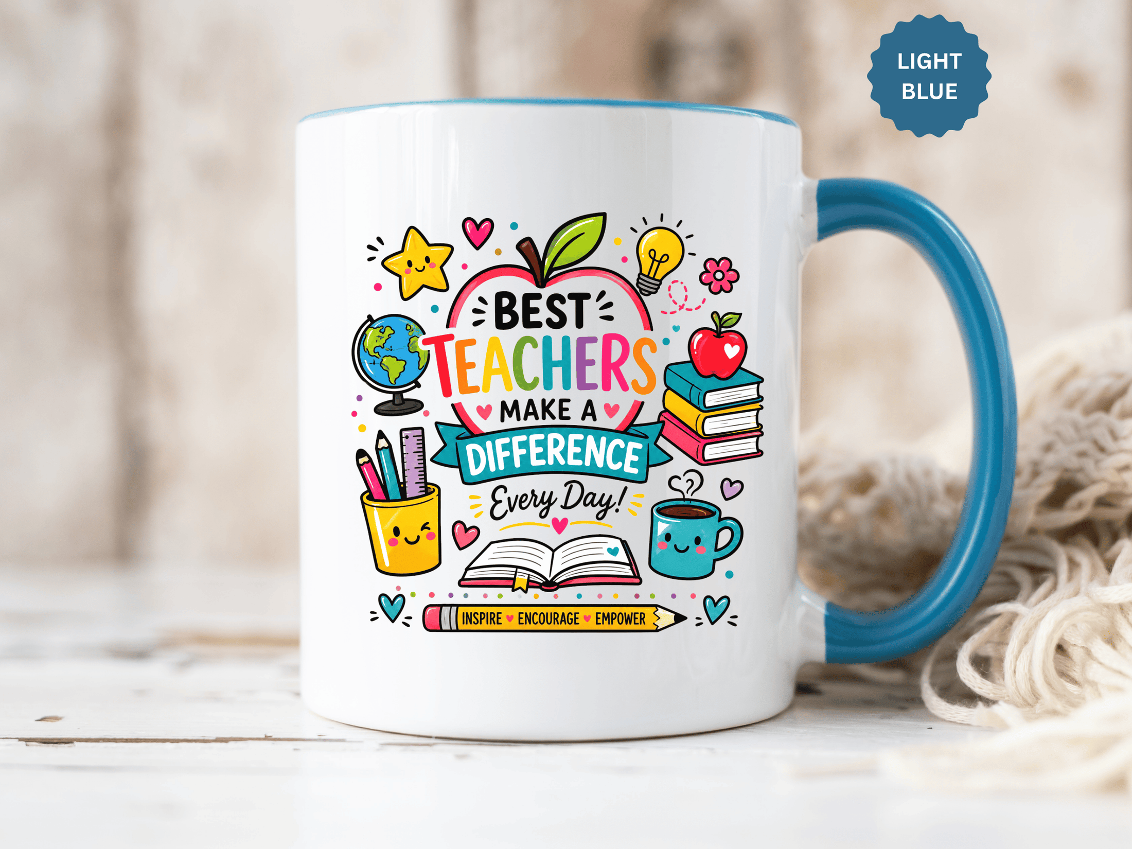 Best Teacher Appreciation Mug, Teachers Make a Difference Coffee Cup, Thank You Gift for Educator, End of Year or Christmas Keepsake