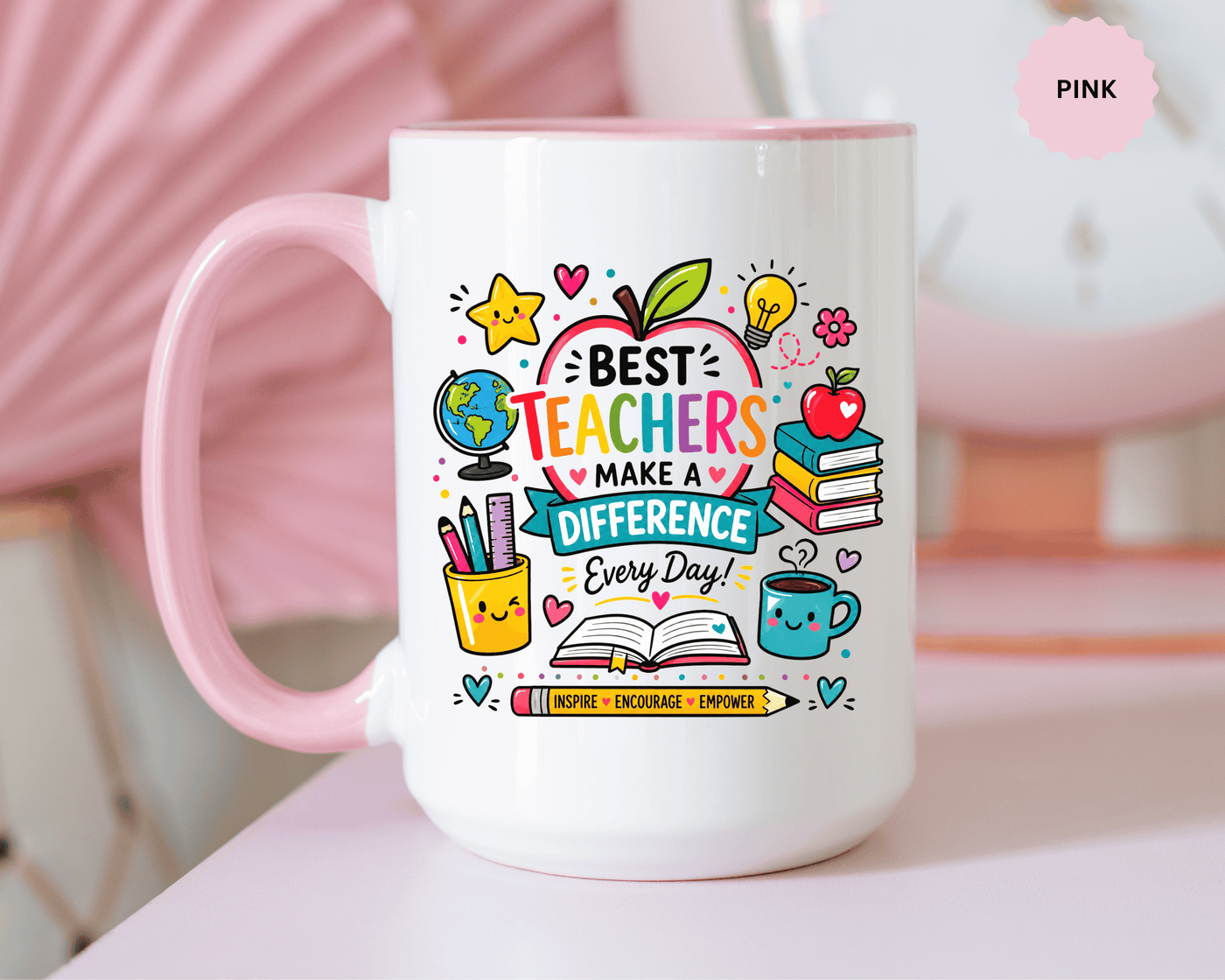Best Teacher Appreciation Mug, Teachers Make a Difference Coffee Cup, Thank You Gift for Educator, End of Year or Christmas Keepsake