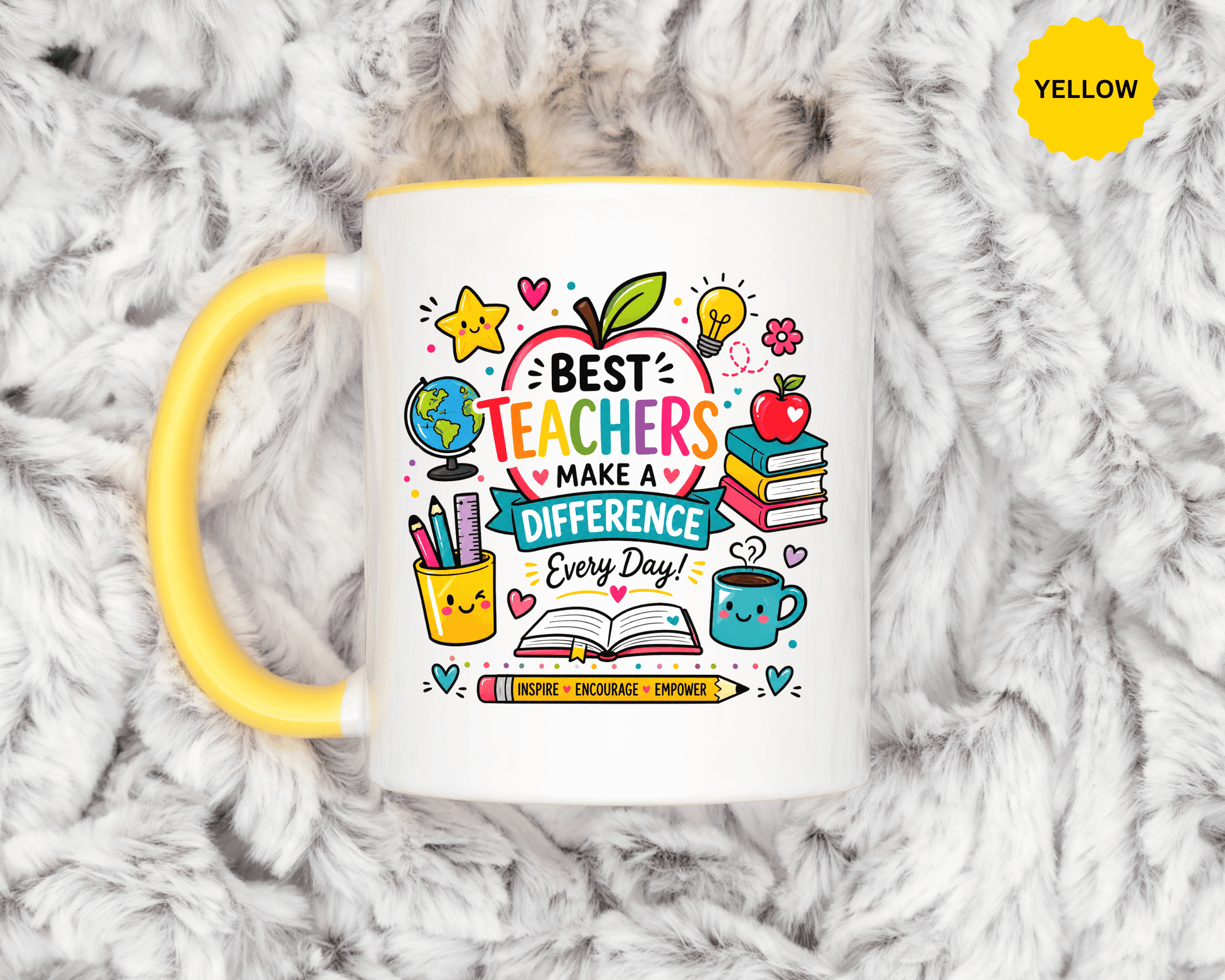 Best Teacher Appreciation Mug, Teachers Make a Difference Coffee Cup, Thank You Gift for Educator, End of Year or Christmas Keepsake