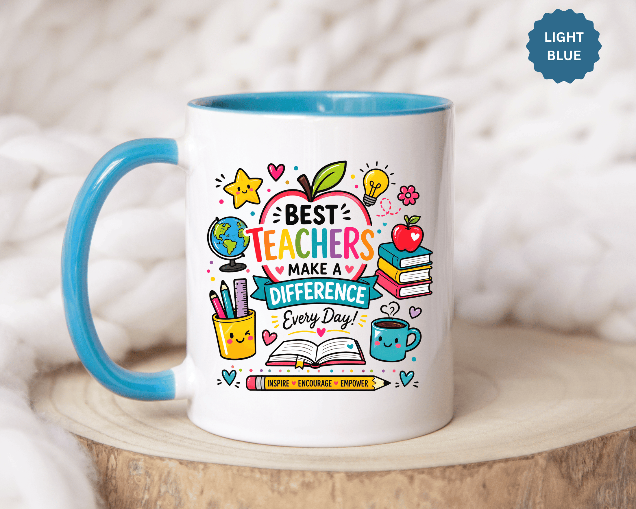 Best Teacher Appreciation Mug, Teachers Make a Difference Coffee Cup, Thank You Gift for Educator, End of Year or Christmas Keepsake