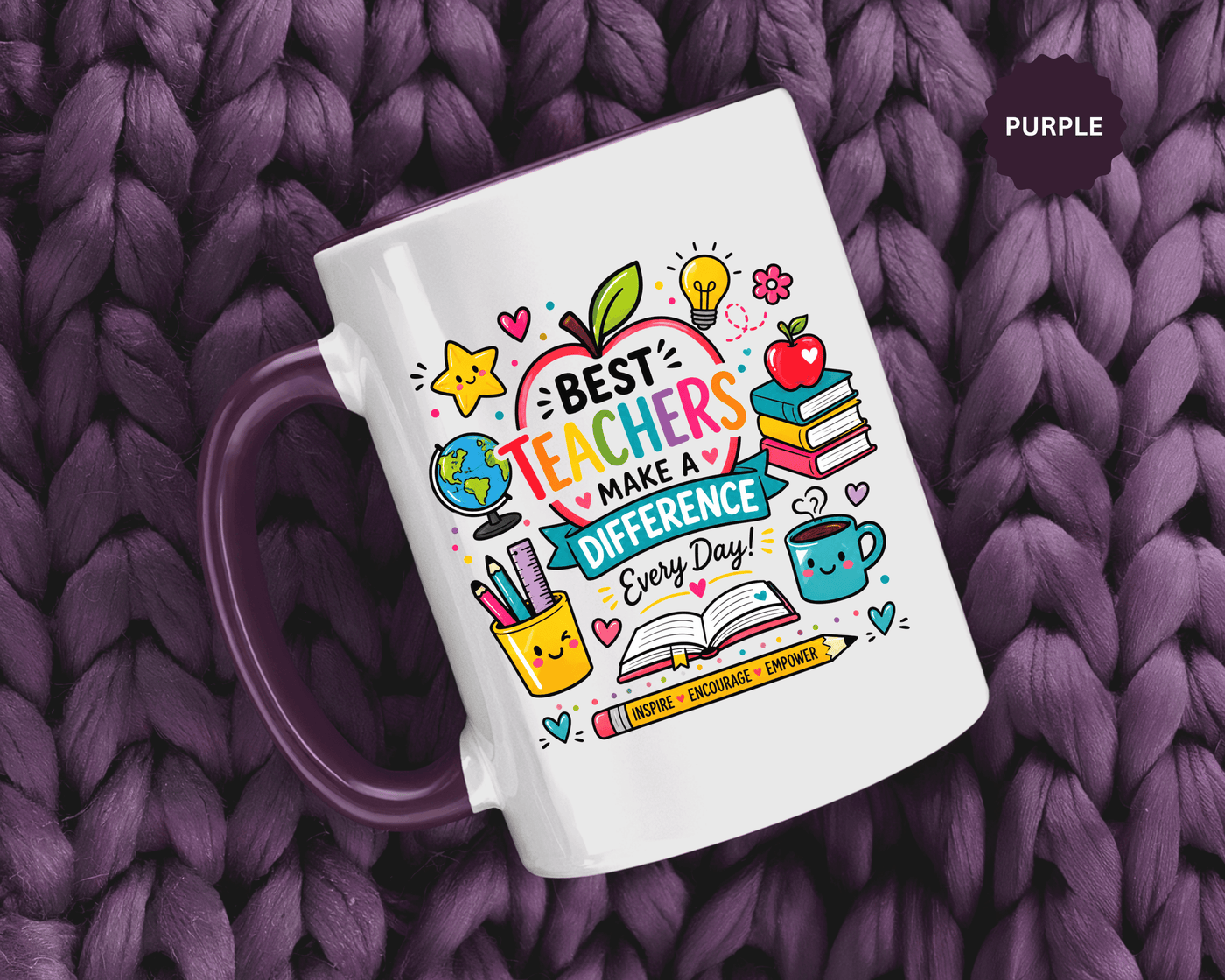 Best Teacher Appreciation Mug, Teachers Make a Difference Coffee Cup, Thank You Gift for Educator, End of Year or Christmas Keepsake