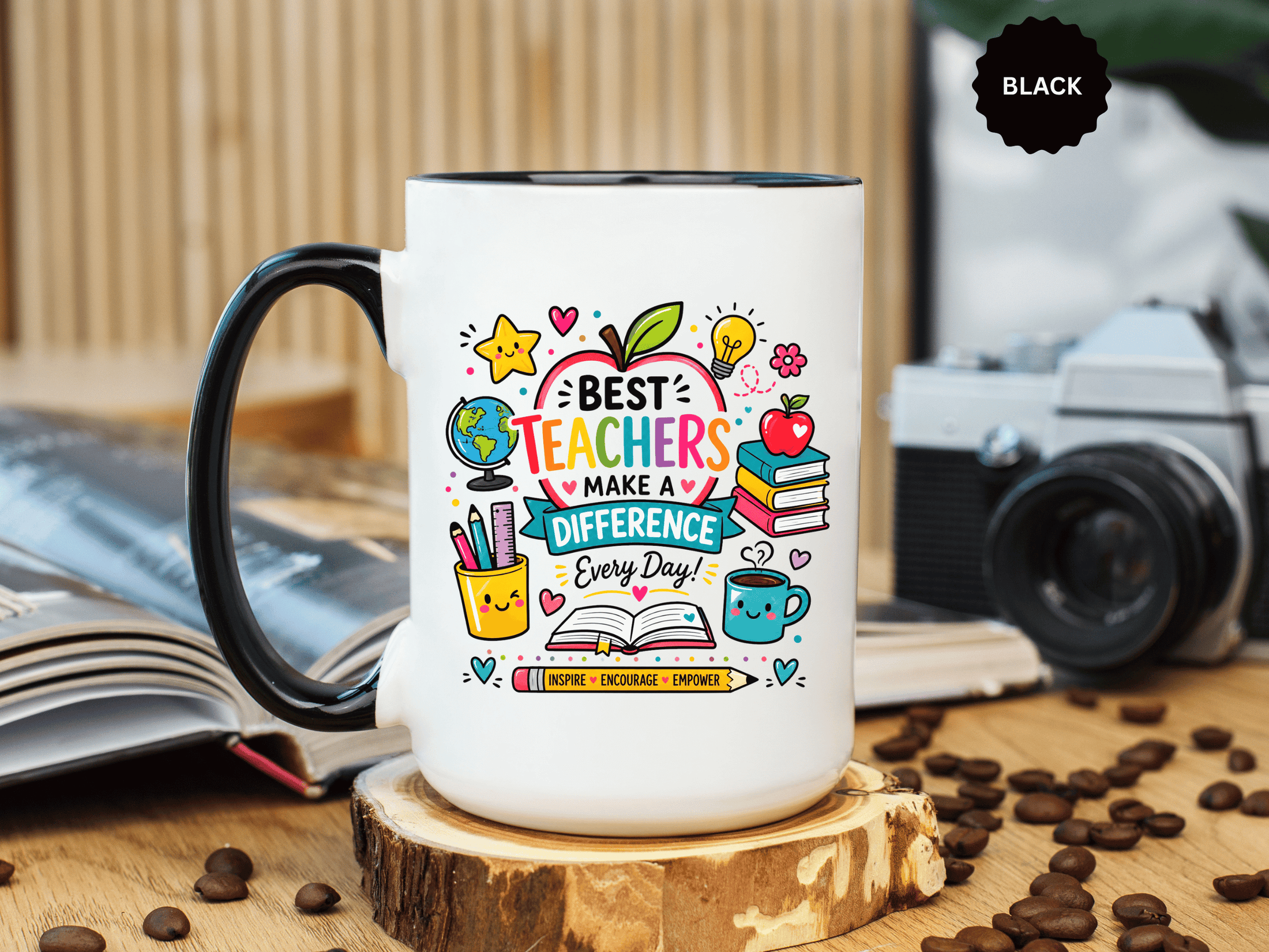 Best Teacher Appreciation Mug, Teachers Make a Difference Coffee Cup, Thank You Gift for Educator, End of Year or Christmas Keepsake