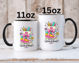 Teaching Is a Work of Heart Mug, Teacher Appreciation Coffee Cup, Thank You Gift for Educator, End of Year Classroom Keepsake for Her