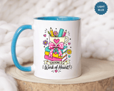 Teaching Is a Work of Heart Mug, Teacher Appreciation Coffee Cup, Thank You Gift for Educator, End of Year Classroom Keepsake for Her