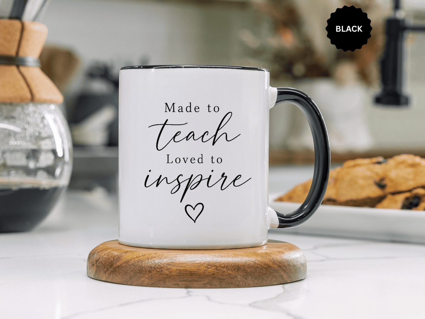 Made to Teach Loved to Inspire Mug, Inspirational Teacher Coffee Cup, Educator Appreciation Gift, End of Year Classroom Keepsake for Her