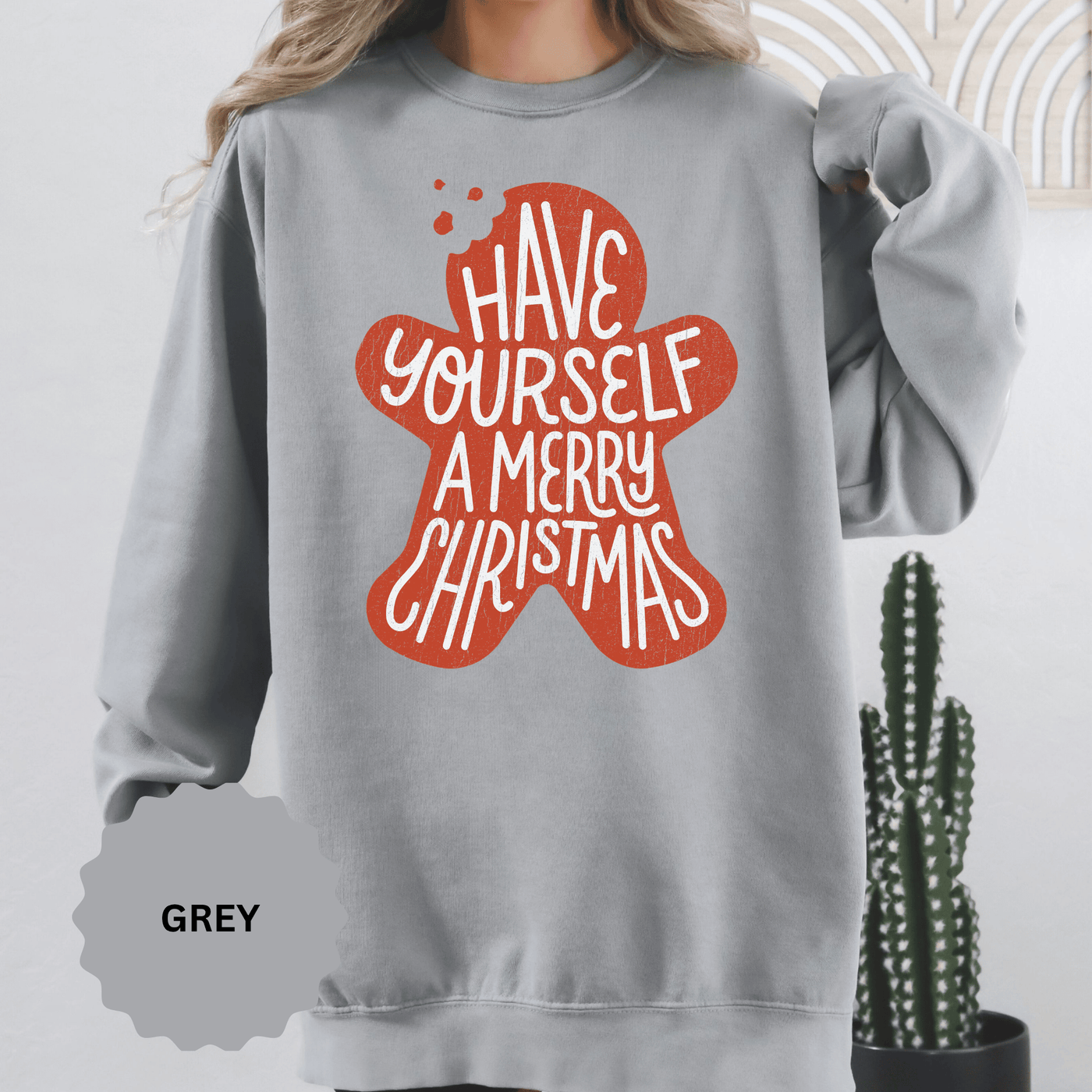 Have Yourself a Merry Christmas Sweatshirt, Gingerbread Cookie Crewneck, Cute Holiday Baking Pullover, Christmas Gift for Baker or Teacher