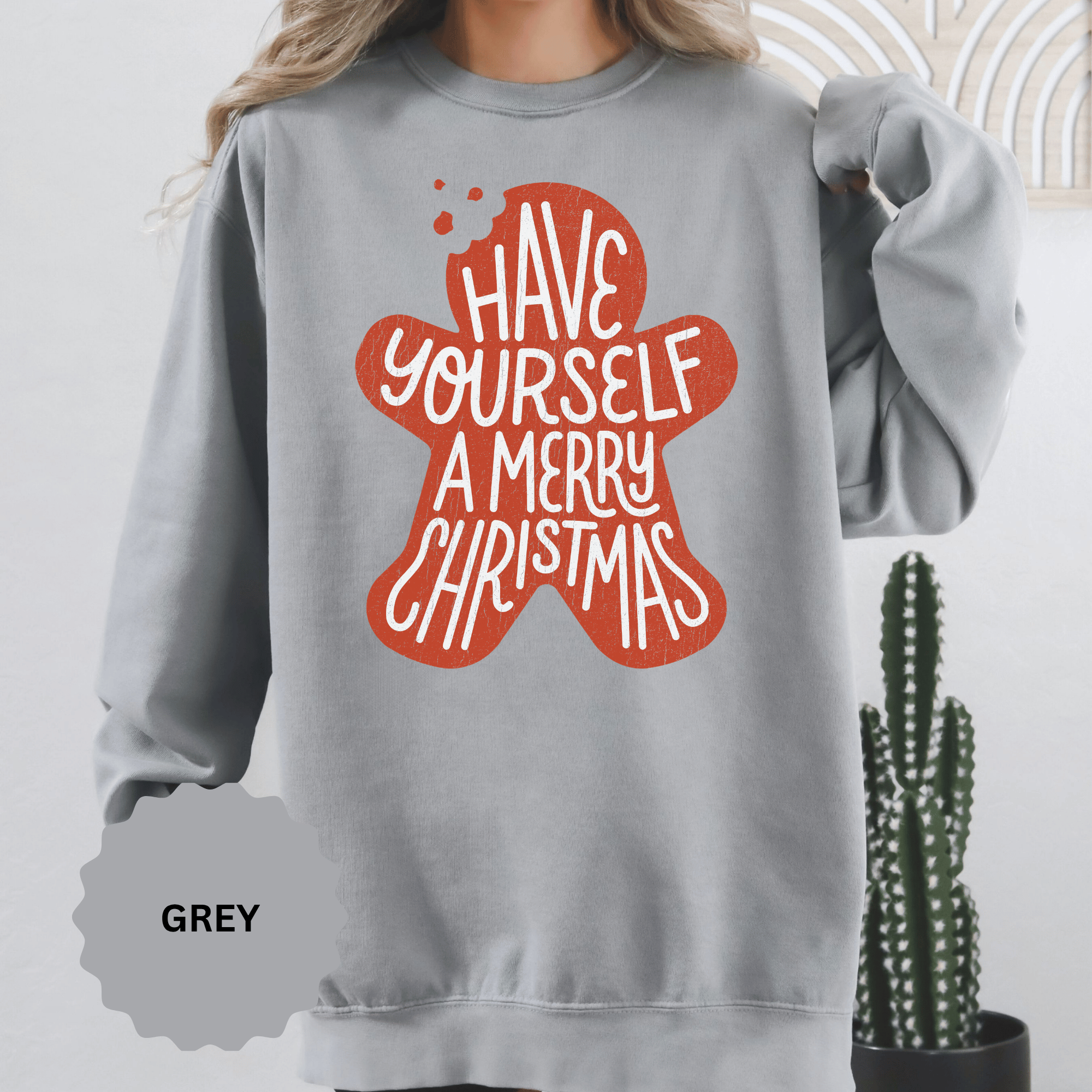 Have Yourself a Merry Christmas Sweatshirt, Gingerbread Cookie Crewneck, Cute Holiday Baking Pullover, Christmas Gift for Baker or Teacher
