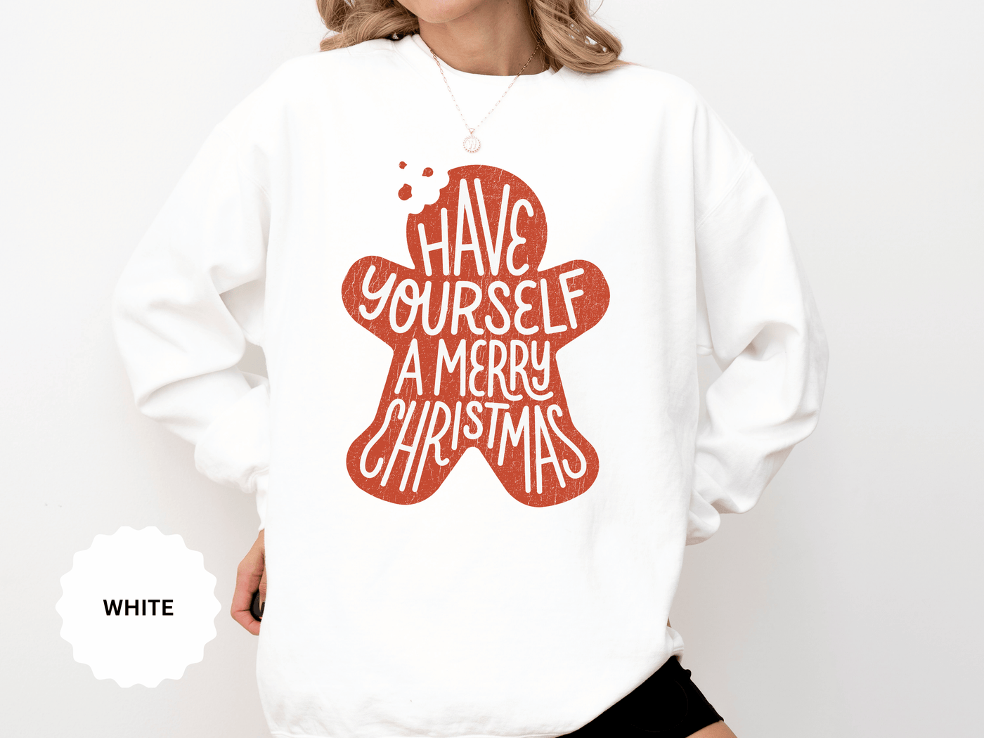 Have Yourself a Merry Christmas Sweatshirt, Gingerbread Cookie Crewneck, Cute Holiday Baking Pullover, Christmas Gift for Baker or Teacher