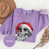 Skull Santa Sweatshirt, Gothic Christmas Crewneck, Creepy Holiday Skeleton Pullover, Alternative Xmas Gift for Metalhead or Horror Fan