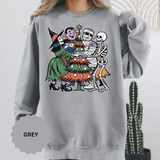 Spooky Christmas Sweatshirt, Halloween Holiday Mashup Crewneck, Witch Vampire Mummy Skeleton Pullover, Gothic Xmas Gift for Horror Fan