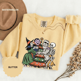Spooky Christmas Sweatshirt, Halloween Holiday Mashup Crewneck, Witch Vampire Mummy Skeleton Pullover, Gothic Xmas Gift for Horror Fan