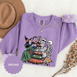 Spooky Christmas Sweatshirt, Halloween Holiday Mashup Crewneck, Witch Vampire Mummy Skeleton Pullover, Gothic Xmas Gift for Horror Fan