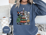 Spooky Christmas Sweatshirt, Halloween Holiday Mashup Crewneck, Witch Vampire Mummy Skeleton Pullover, Gothic Xmas Gift for Horror Fan