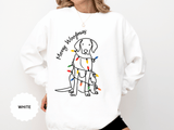 Merry Woofmas Dog Sweatshirt, Funny Christmas Puppy Crewneck, Holiday Lights Pet Lover Pullover, Cute Christmas Gift for Dog Mom or Dog Dad